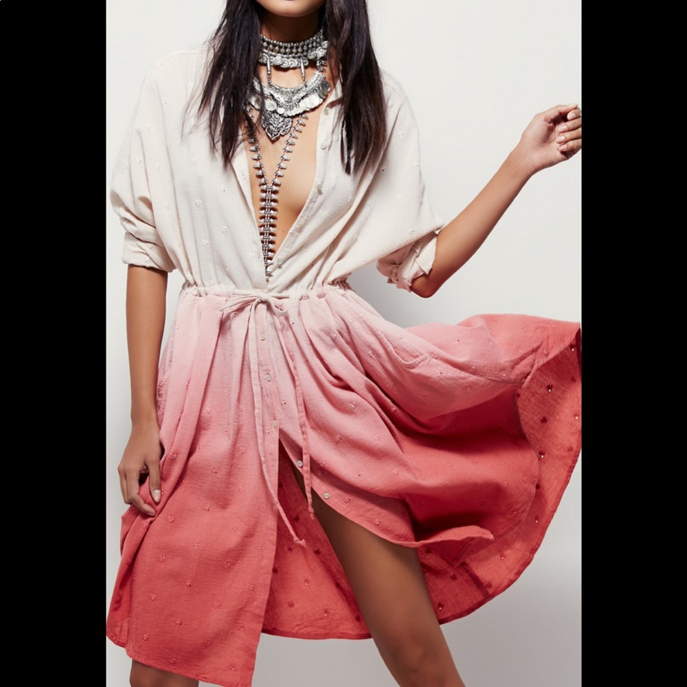 Free people ray of light button down dress
